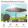 Costway 12 FT Patio Umbrella Outdoor Market Umbrella with Crank Handle 8 Sturdy Ribs Coffee