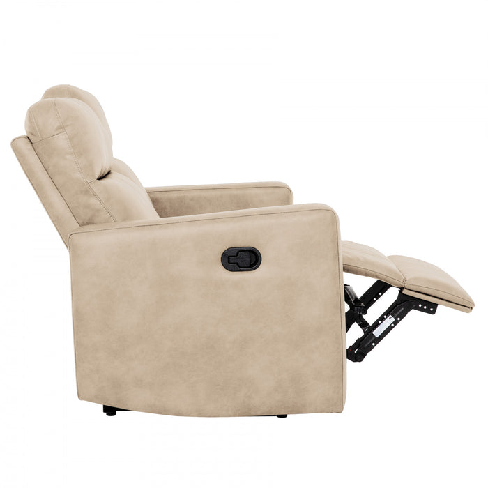 Denton 57 in. Faux Leather Manual Reclining Loveseat - Taupe