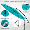 Costway 10 FT Patio Offset Umbrella with Easy Tilt Adjustment Crossed Base Vented Top Turquoise