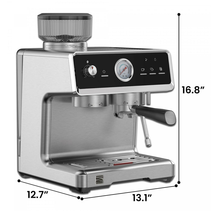 Kenmore Elite Automatic-Tamp Espresso Machine With Grinder & Frother