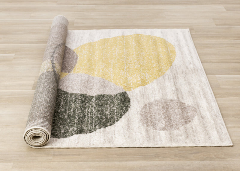 Marley Green Yellow Taupe Geometric Area Rug - 7'10\" x 10'6\"