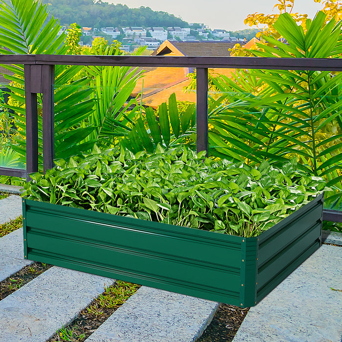 Costway 40\"x32\" Patio Raised Garden Bed Vegetable Flower Plant Dark Green New