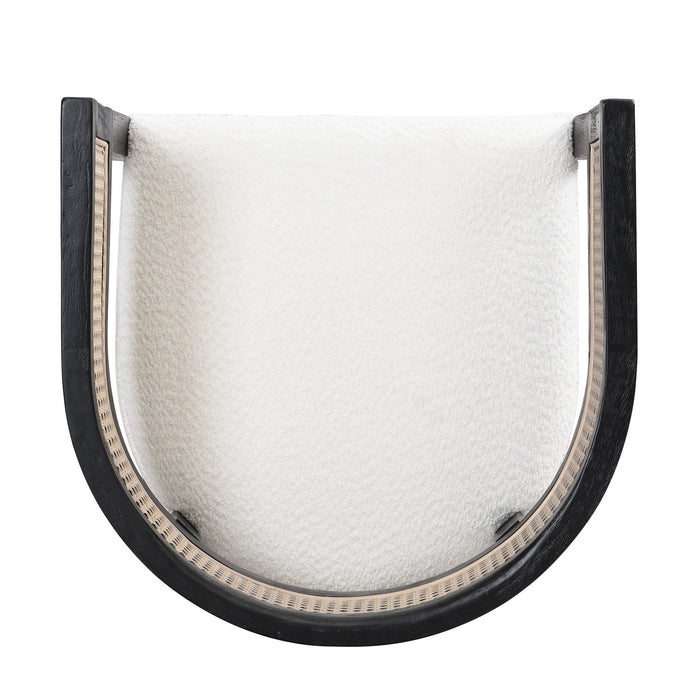 Lance Dining Chairs Set Of 2 With Rattan Back And U-shaped Seat - Black