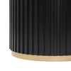 Voss Modern Round Dining Table with Ash Veneer Tabletop & Metal Base, Black | Table a manger ronde moderne Voss avec plateau en frene et base metallique, noir