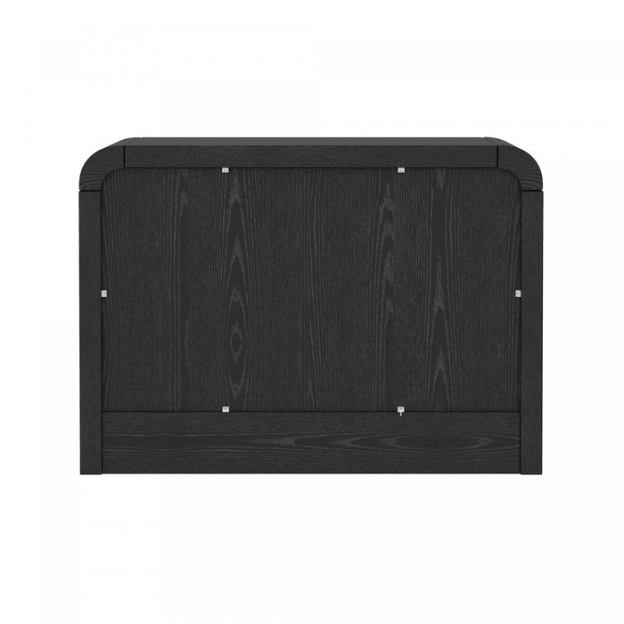 Grace Modern 28\" Nightstand in Black and Gold (2-Drawer) - Set of 2