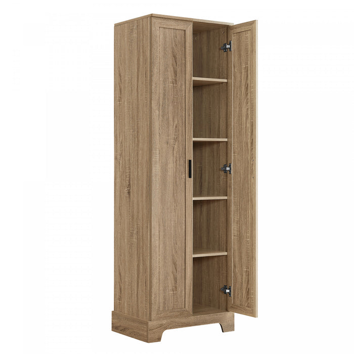 Liam Multi-Functional Storage Cabinet with Doors and Adjustable Shelves,Brown Accent Cabinet