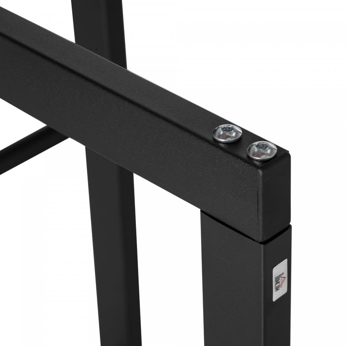 Homcom Firewood Rack Log Holder Fireplace Storage Rack With Handles And 220 Lbs. Weight Capacity, 15.7\" X 9.8\" X 39.4\", Black