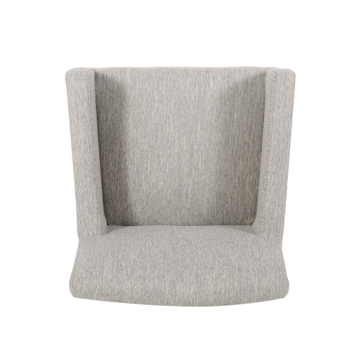 Griffith 26\" Seat Height Counter Stools Set Of 2 With Upholstered Fabric And Solid Wood Legs, Light Grey