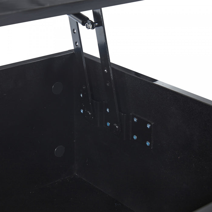 James Lift Up Coffee Table with Hidden Storage and LED Lighting,Black