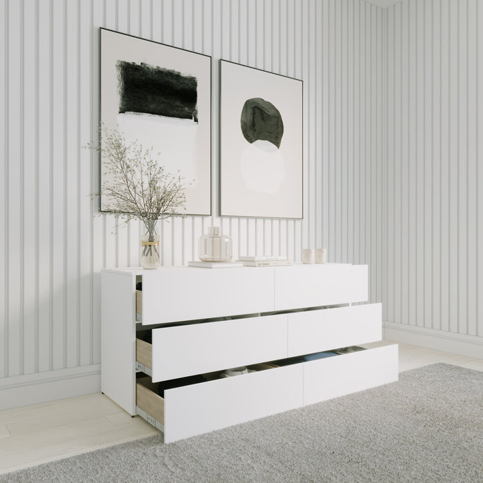Nordika James 6-Drawer Dresser - White