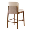 Lois Rubber Wood Counter Stool Set of 4 with Upholstered Seat and Footrest,Beige | Lois lot de 4 tabourets de comptoir en bois d’hevea avec assise rembourree et repose-pieds, beige