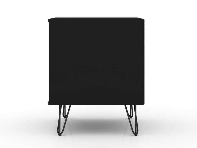 Rockefeller Mid-Century Modern 20\" Nightstand in Black (1-Drawer) - Set of 2