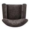 Wingate Cozy Wingback Armchair with Premium Fabric and Solid Wood Legs, Dark Brown, Teak | Wingate Fauteuil Aile Confortable en Tissu Premium et Pieds en Bois Massif, Brun Fonce, Teck