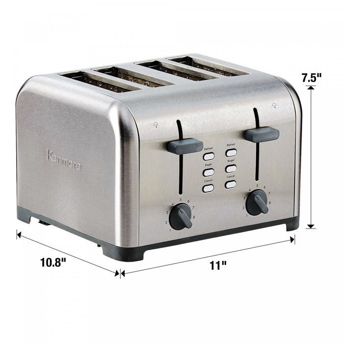 Kenmore 4-Slice Long Slot Toaster with Color Touchscreen and Wide Slots