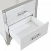 Sophia High Gloss Nightstand with 2 Drawers and Metal Handles,White | Sophia table de chevet laquee brillante avec 2 tiroirs et poignees en metal, blanc