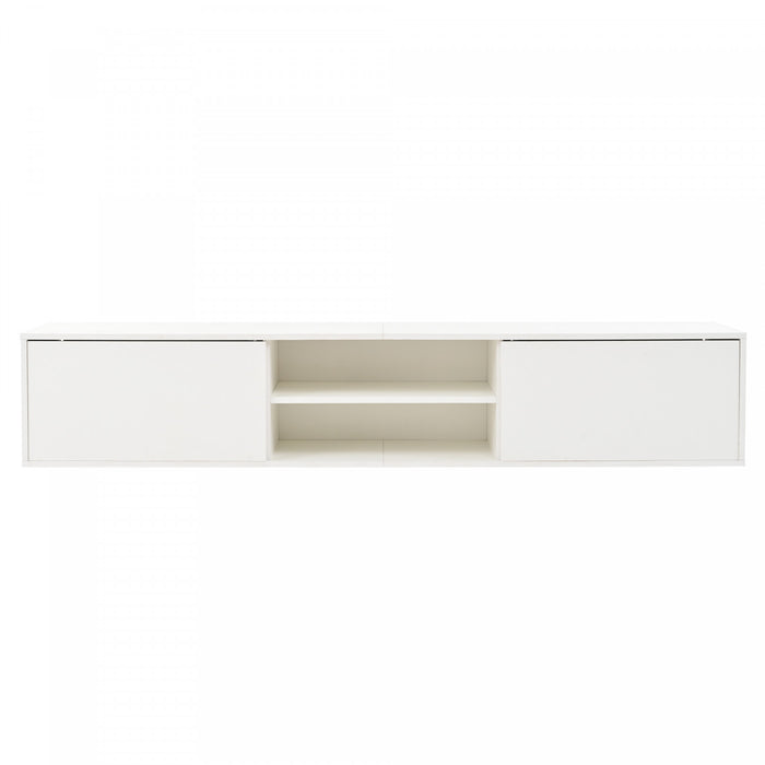 Zara 65 Inch Wall-Mounted TV Unit Set with Display Shelves, White