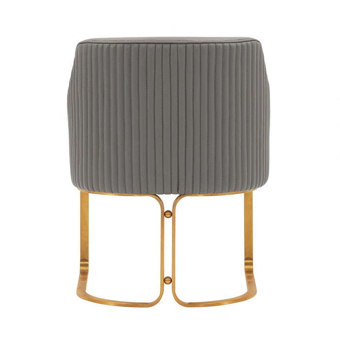 Raya Modern Wood Vegan Leather Dining Chair in Taupe - Set of 2
