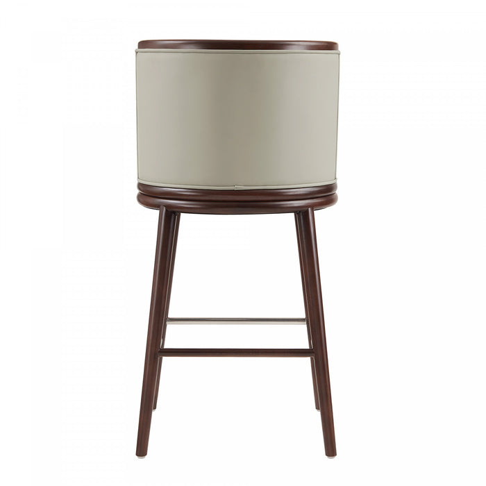 Evalyn Modern Wood Upholstered Barstool in Stone - Set of 3