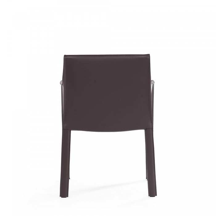 Vogue Modern Vegan Leather Dining Chair in Gray - Set of 2