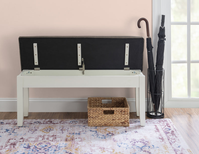 Jane Fabric Storage Dining Bench - Taupe