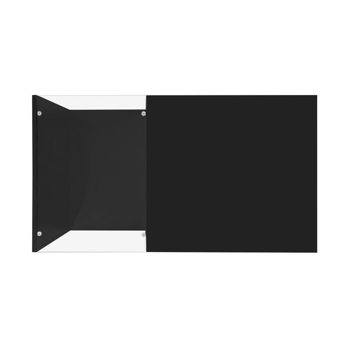 Maxwell High-Gloss 39.4\" Long Coffee Table with Glass and LED Effect,Black