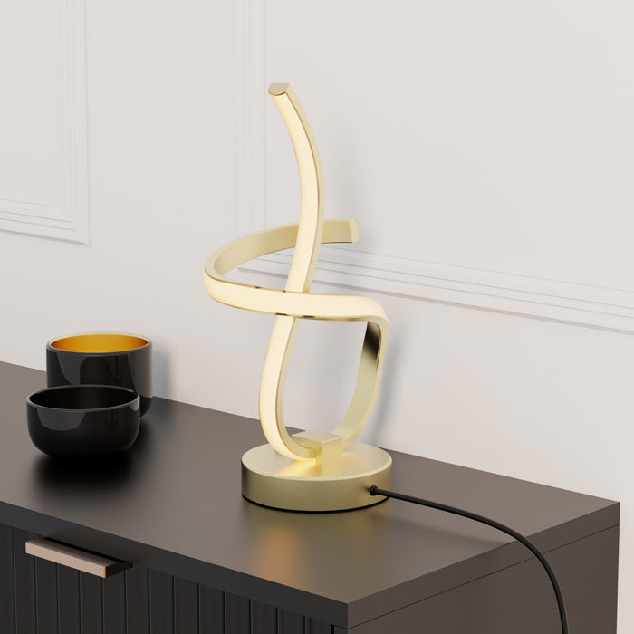16\" Golden Swirl LED Table Lamp
