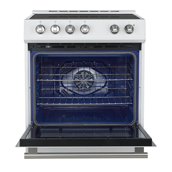 Forno Leonardo Espresso 30\" Slide-In Induction Range, White -FFSIN0982-30WHT