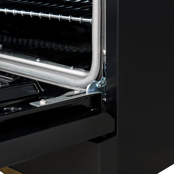Forno Antico 36\" Dual Fuel Gas Range, Black, 4.5 cu.ft. - FFSGS6113-36BLK