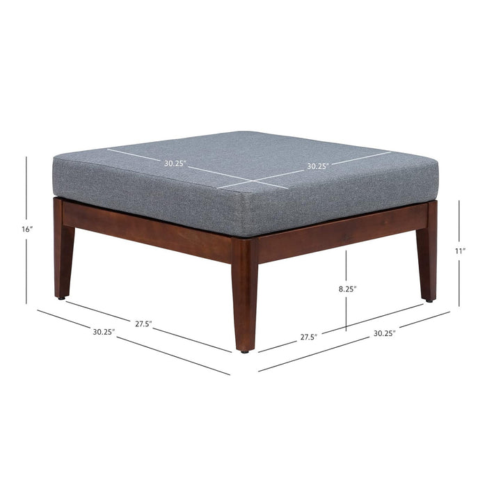 Summerlyn Fabric Indoor/Outdoor Patio Ottoman - Walnut