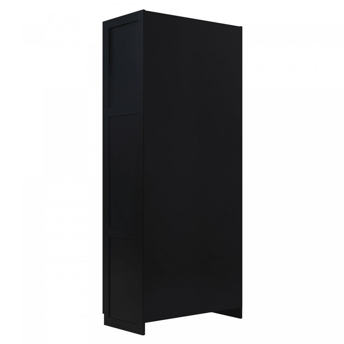 Cornelia Modern 30\" Storage Cabinet in Black (4-Shelf)