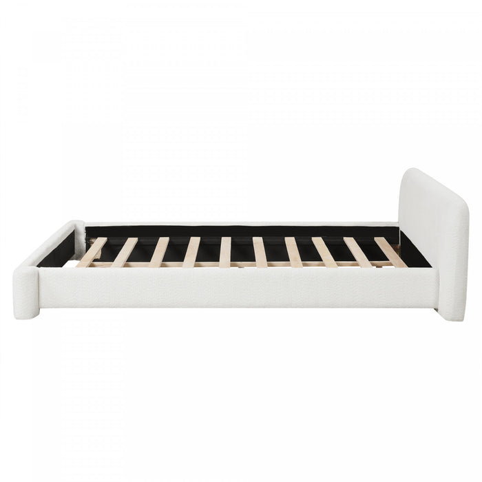 Joyce Comfortable and Stylish Bedroom Upholstered Bed,Queen Size,White Queen Bed