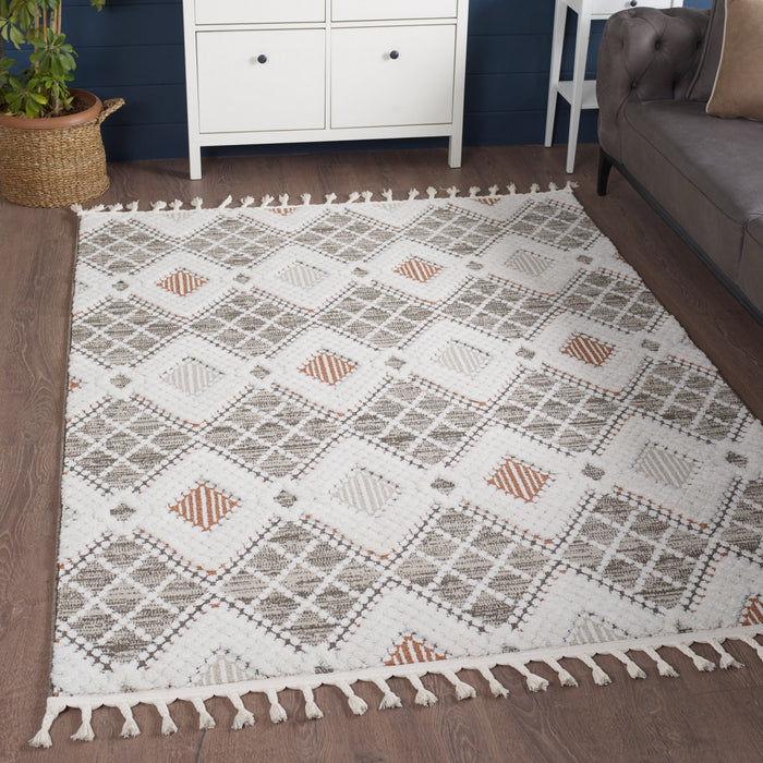 Quinto Twinkle Orange Shag Area Rug - 5'7\" x 7'3\"