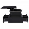 Ethan Lift-Top Coffee Table with LED Lighting and Storage Drawers,Black | Ethan table basse relevable – table avec eclairage LED et tiroirs de rangement, noir