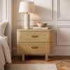 Solara Contemporary 30" Solid Wood Nightstand in Natural Oak (2-Drawer) | Table de nuit contemporaine Solara 30" en bois massif chene naturel (2 tiroirs)
