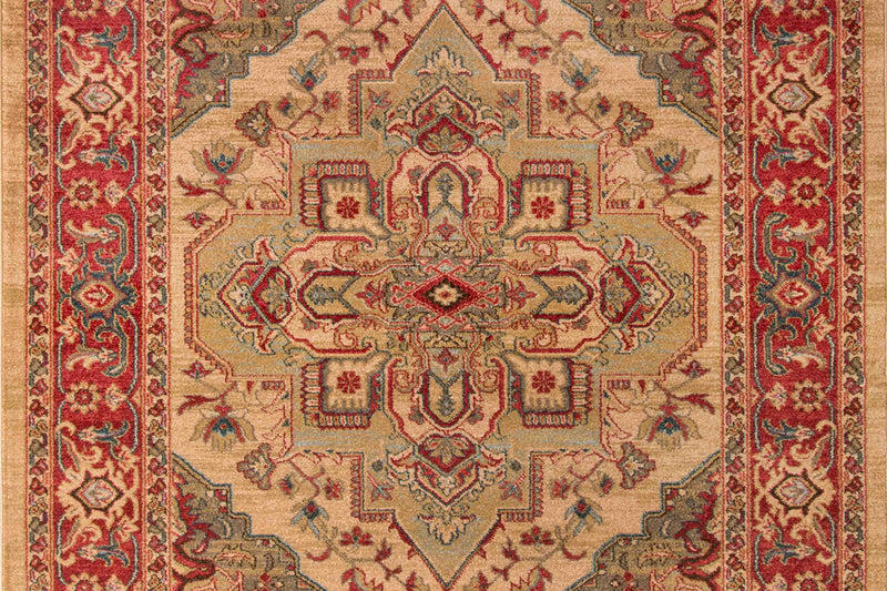 Lux Traditional 2'3\" x 7'6\" Runner Rug in Ivory Indoor Area Rug