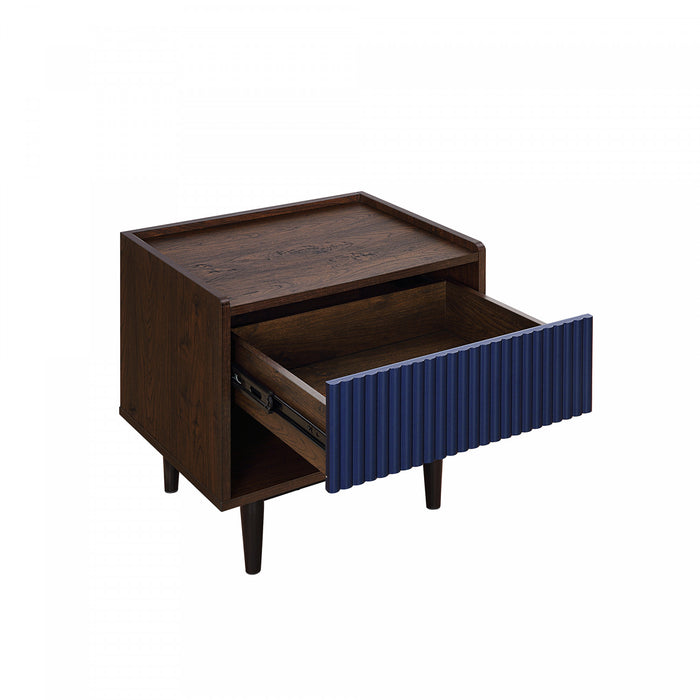 Duane Mid-Century Modern 2-Piece Coffee Table & End Table Set in Navy Blue