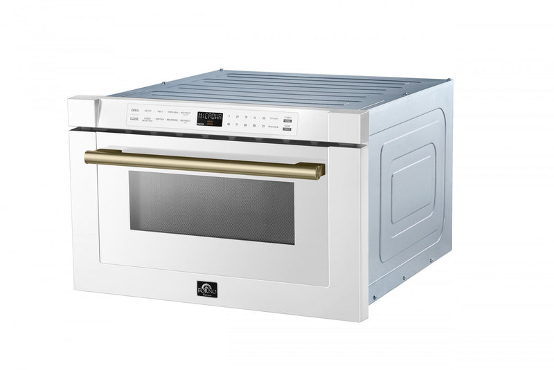 Forno Espresso Capoliveri 24\" Microwave Drawer in White, 1.2 cu.ft. - FMWDR3000-24WHT