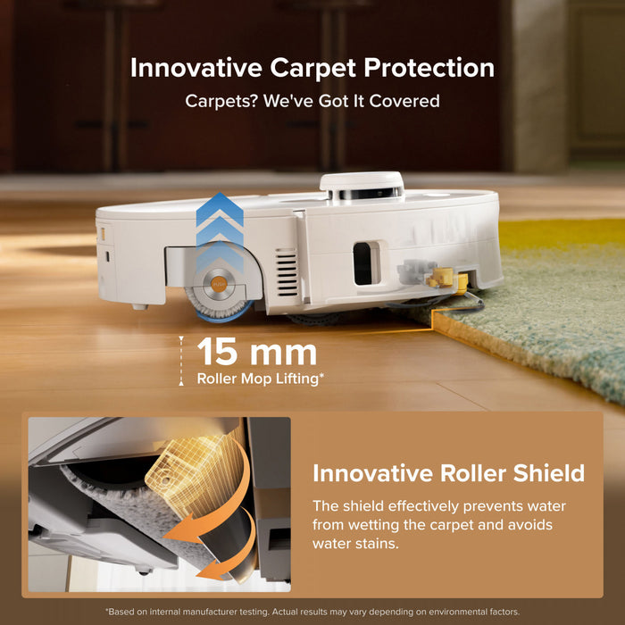 Roborock Qrevo Curv 2 Flow Robot Vacuum & Mop, SpiraFlow Self-Cleaning Roller, 20,000 Pa, Zero-Tangle Vacuum Large