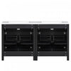 Felix 60 Inch Modern Double Bathroom Vanity with Ceramic Sink & Storage Cabinet, Black | Meuble de salle de bain double moderne Felix 60 pouces avec lavabo ceramique et rangement, noir