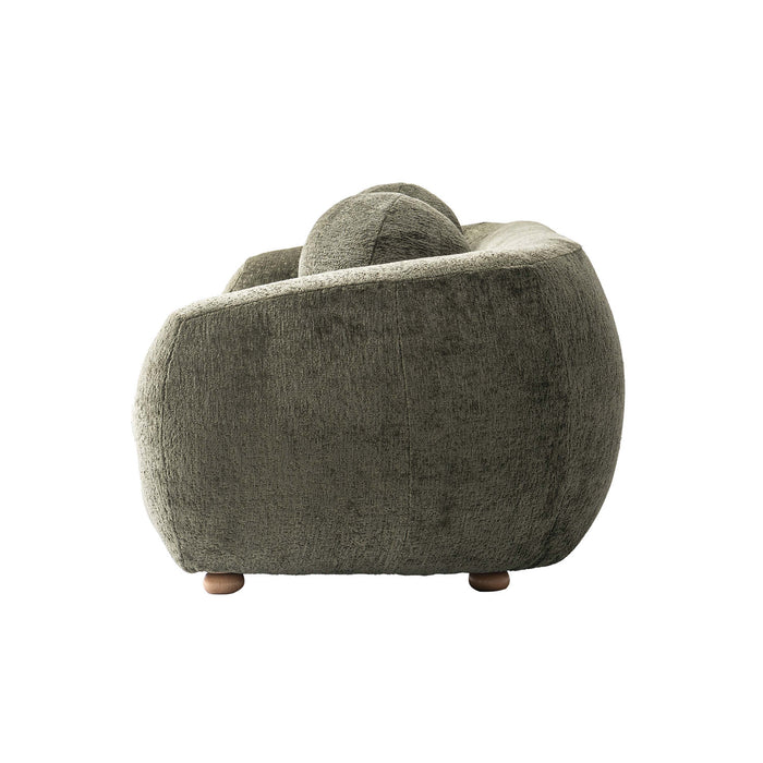Tribeca Mid-Century Modern 86\" Chenille Sofa in Olive Green