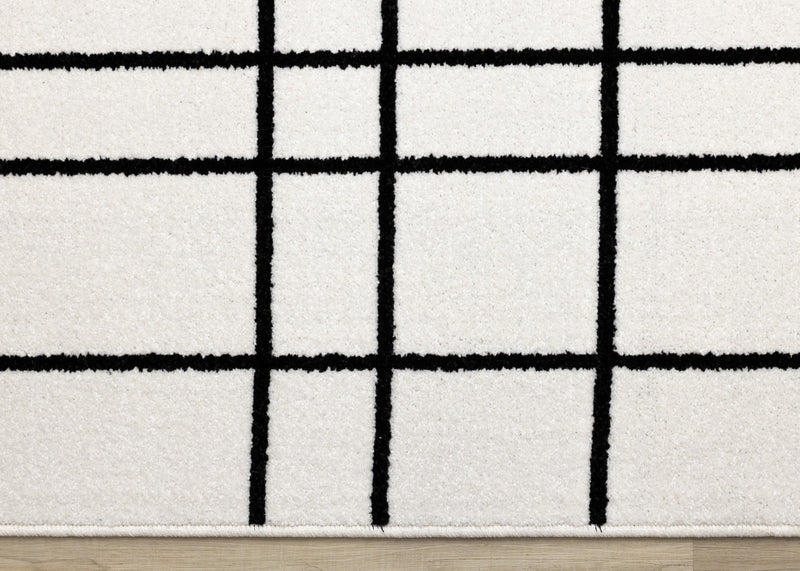Covington Grey White Checkered Pattern Rug, 7'10\" x 10'6\" Indoor Area Rug