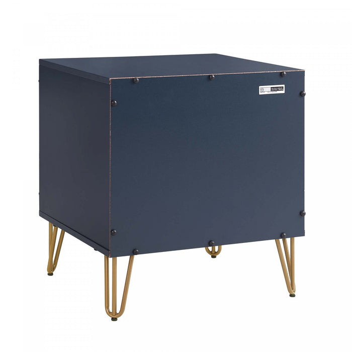 Dumbo Modern 20\" Fluted Nightstand in Midnight Blue (1-Drawer)