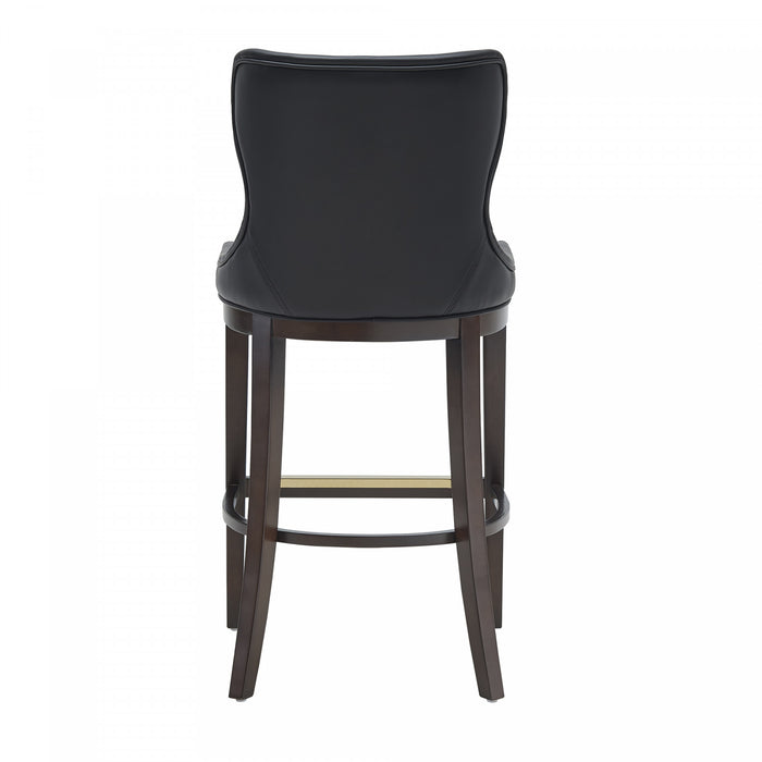 Blair Modern Wood Upholstered Barstool in Black - Set of 2 Bar Stool
