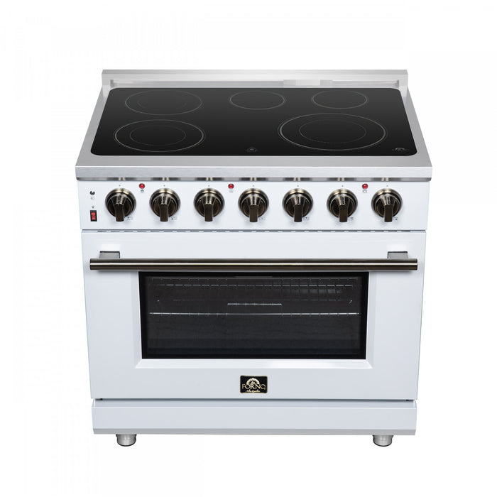 Forno Massimo 36 Inch Freestanding Electric Range, 5 radiant burners, 5.36 cu.ft., White - FFSEL6020-36WHT