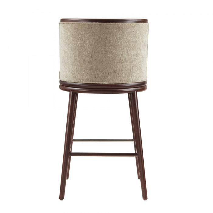 Evalyn Modern Wood Upholstered Barstool in Natural - Set of 3