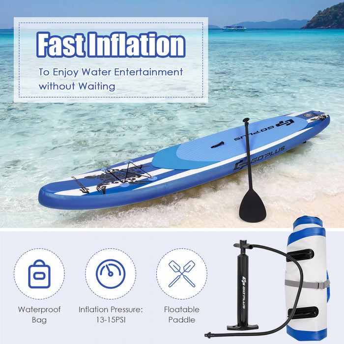 Goplus 11’ Inflatable Stand Up Paddle Board Sup W/carrying Bag Aluminum Paddle