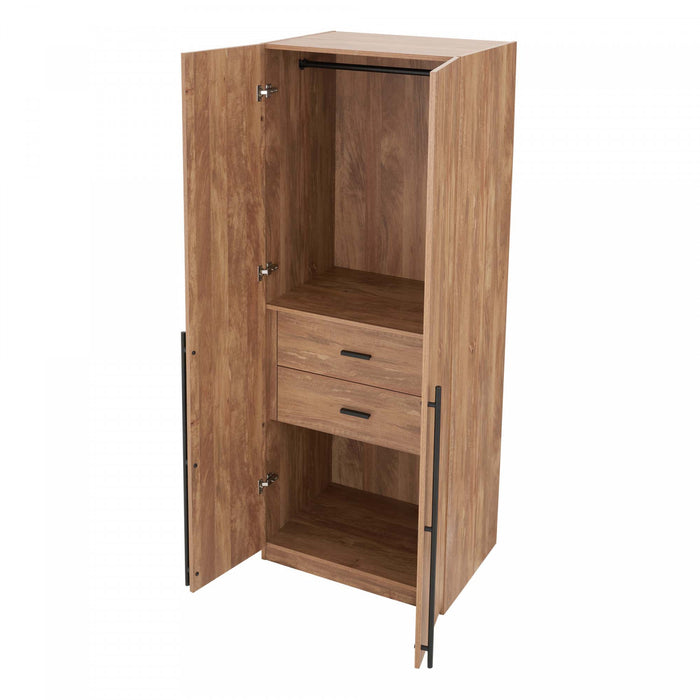Lee Modern 32\" Wardrobe Closet in Golden Brown Armoire