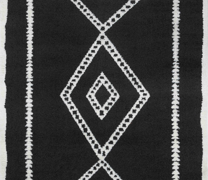 Zelda Contemporary 9'10\" x 12'10\" Area Rug in Black Indoor Area Rug