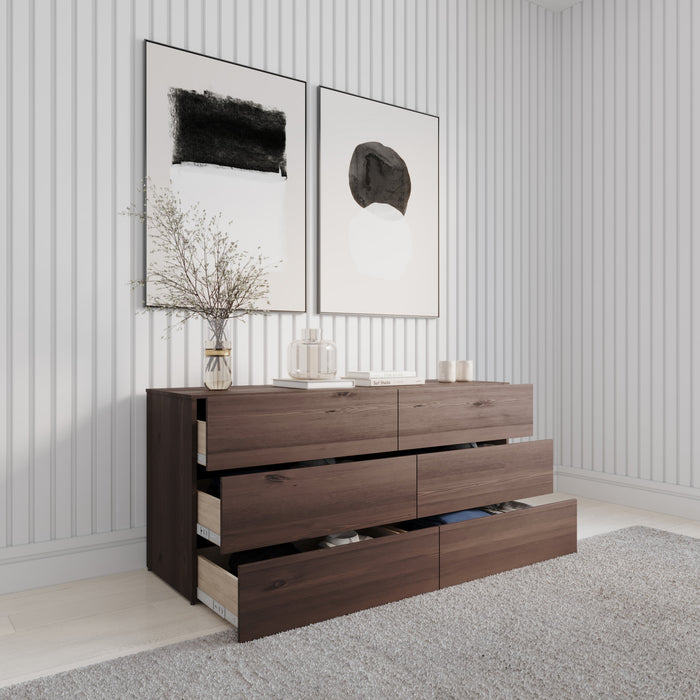 Nordika James 6-Drawer Dresser - Truffle