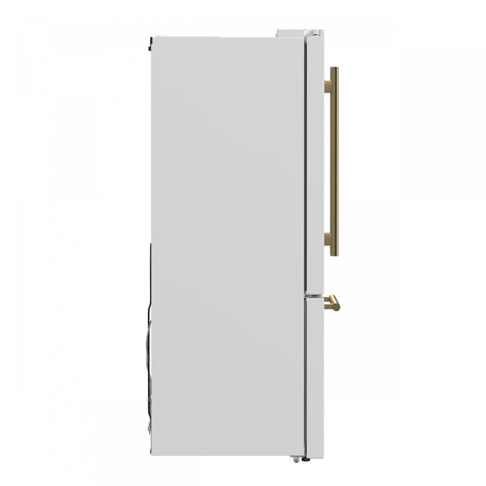 Forno Espresso Gallipoli 30-inch French Door White Refrigerator, 17.5 cu.ft. - FFFFD1974-31WHT